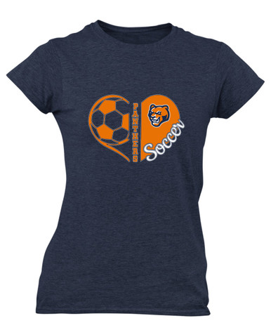 North Pitt Panthers Heart Soccer Women's Premium SS T-Shirt