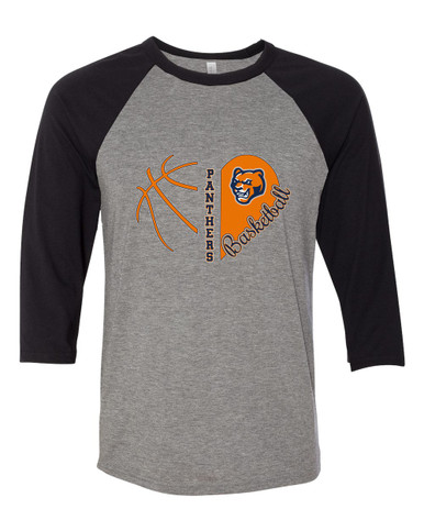 North Pitt Panthers Heart Basketball Women's Baseball T-Shirt