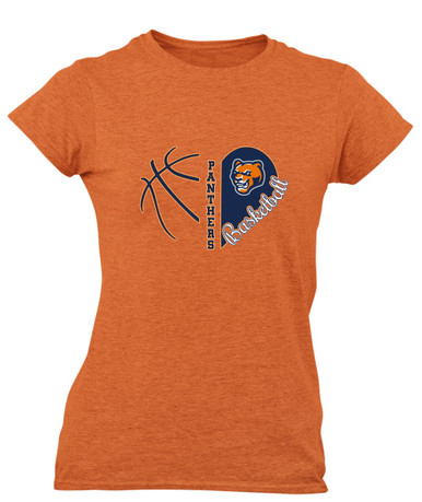 North Pitt Panthers Heart Basketball Women's Premium SS T-Shirt
