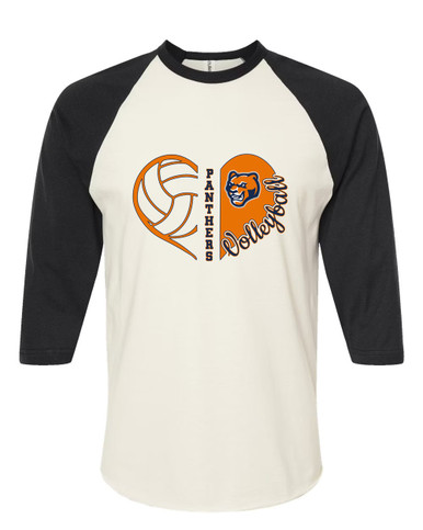 North Pitt Panthers Heart Volleyball Women's Baseball T-Shirt