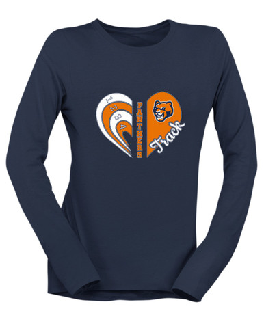 North Pitt Panthers Heart Track Women's Premium LS T-Shirt