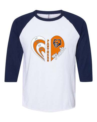 North Pitt Panthers Heart Track Women's Baseball T-Shirt