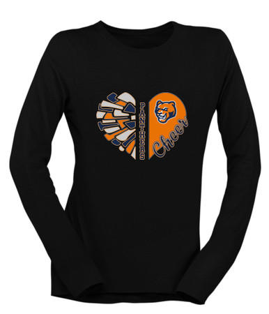 North Pitt Panthers Heart Cheer Women's Premium LS T-Shirt