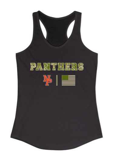 North Pitt Panthers NP Script Camo Flag Women's Tank Top