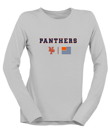 North Pitt Panthers NP Script Team Colors Flag Women's LS T-Shirt
