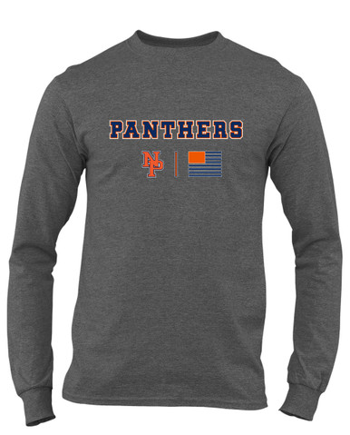 North Pitt Panthers NP Script Team Colors Flag Men's LS T-Shirt