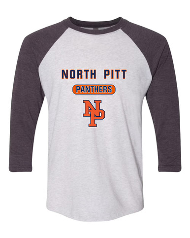 North Pitt Panthers NP Script Mascot #3 Women's Baseball T-Shirt