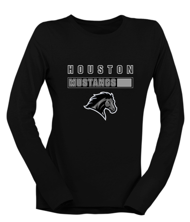 Houston Mustangs Mascot #7 Women's Premium LS T-Shirt