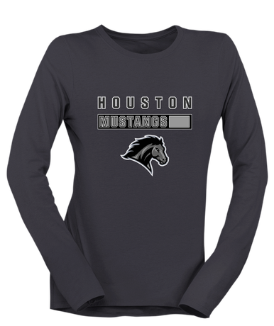 Houston Mustangs Mascot #7 Women's LS T-Shirt