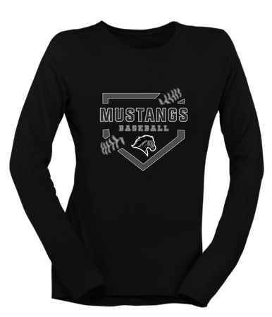 Houston Mustangs Baseball #2 Women's Premium LS T-Shirt