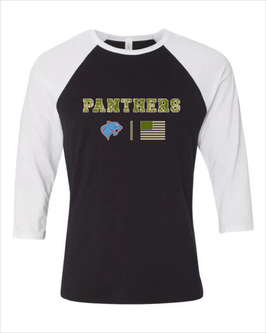 Brainerd Panthers Camo Flag Women's Baseball T-Shirt