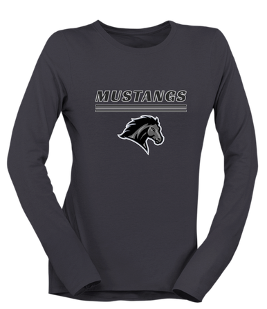 Houston Mustangs Mascot #8 Women's Premium LS T-Shirt