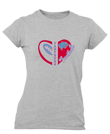 Brainerd Panthers Heart Football Women's SS T-Shirt