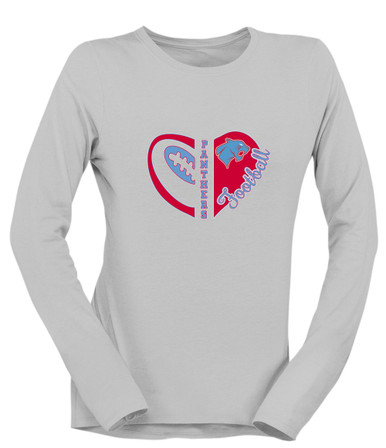 Brainerd Panthers Heart Football Women's LS T-Shirt