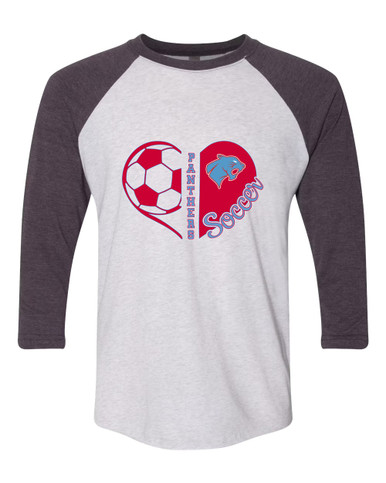 Brainerd Panthers Heart Soccer Women's Baseball T-Shirt