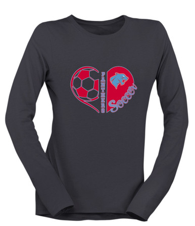 Brainerd Panthers Heart Soccer Women's Premium LS T-Shirt