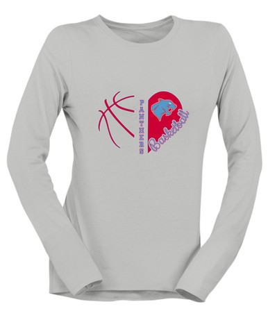 Brainerd Panthers Heart Basketball Women's Premium LS T-Shirt