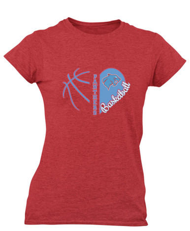 Brainerd Panthers Heart Basketball Women's SS T-Shirt