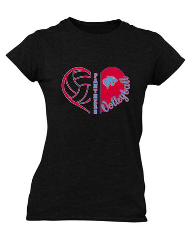 Brainerd Panthers Heart Volleyball Women's Premium SS T-Shirt