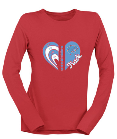 Brainerd Panthers Heart Track Women's Premium LS T-Shirt