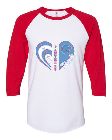 Brainerd Panthers Heart Track Women's Baseball T-Shirt