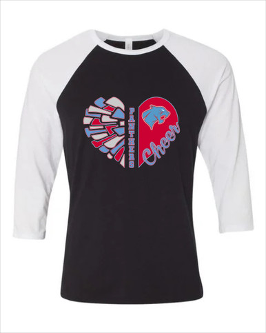 Brainerd Panthers Heart Cheer Women's Baseball T-Shirt
