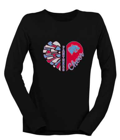 Brainerd Panthers Heart Cheer Women's Premium LS T-Shirt