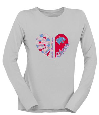 Brainerd Panthers Heart Cheer Women's LS T-Shirt