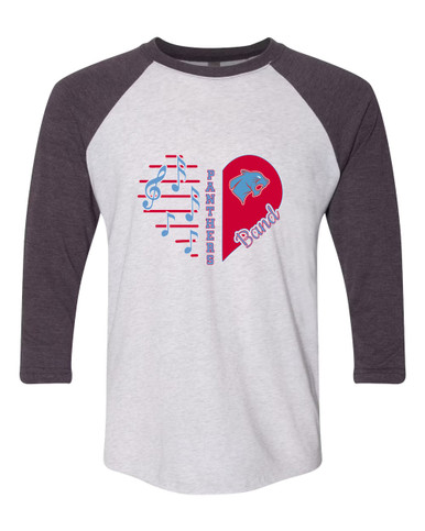 Brainerd Panthers Heart Band Women's Baseball T-Shirt