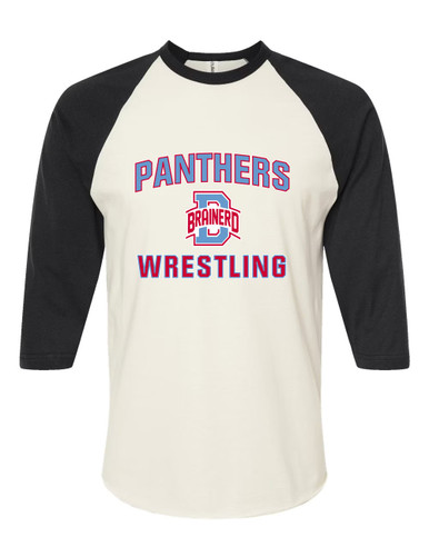 Brainerd Panthers B Script Wrestling Men's Baseball T-Shirt