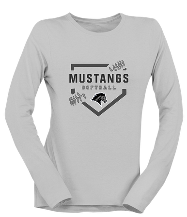 Houston Mustangs Softball #2 Women's LS T-Shirt