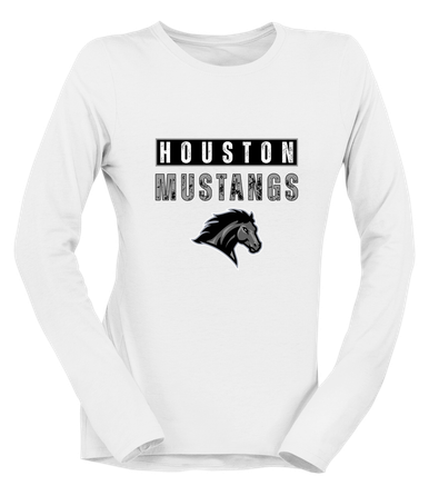 Houston Mustangs Mascot #9 Women's LS T-Shirt