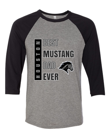Houston Mustangs Best Mustang Dad Men's Baseball T-Shirt