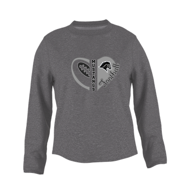 Houston Mustangs Heart Football Women's Sweatshirt