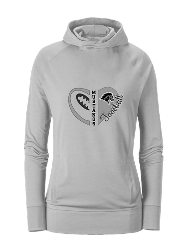 Houston Mustangs Heart Football Women's Hoodie