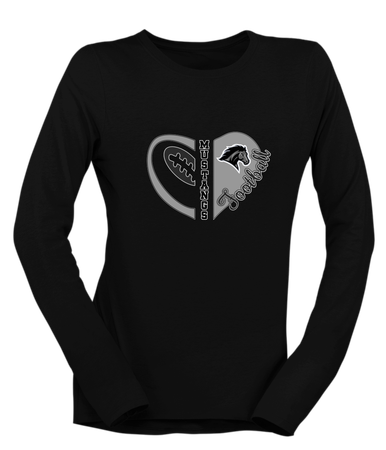 Houston Mustangs Heart Football Women's Premium LS T-Shirt