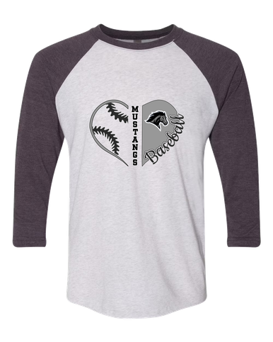 Houston Mustangs Heart Baseball Women's Baseball T-Shirt