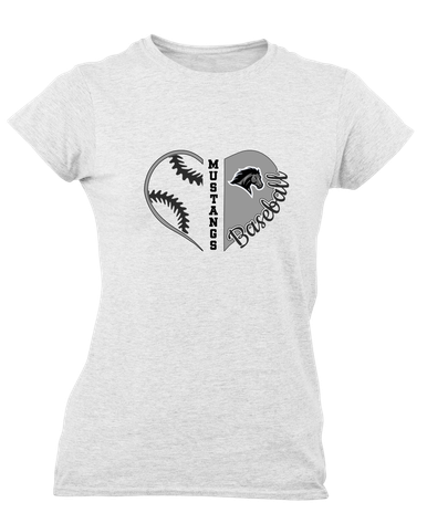 Houston Mustangs Heart Baseball Women's Premium SS T-Shirt