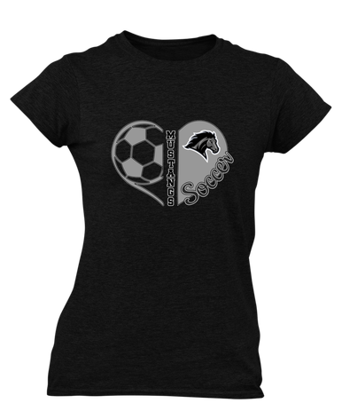 Houston Mustangs Heart Soccer Women's SS T-Shirt