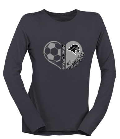 Houston Mustangs Heart Soccer Women's Premium LS T-Shirt