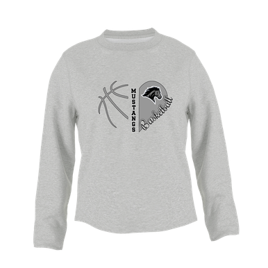 Houston Mustangs Heart Basketball Women's Sweatshirt