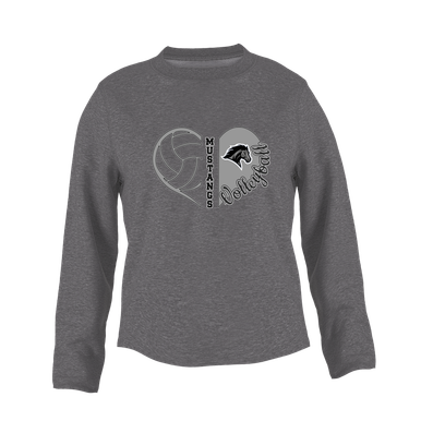 Houston Mustangs Heart Volleyball Women's Sweatshirt