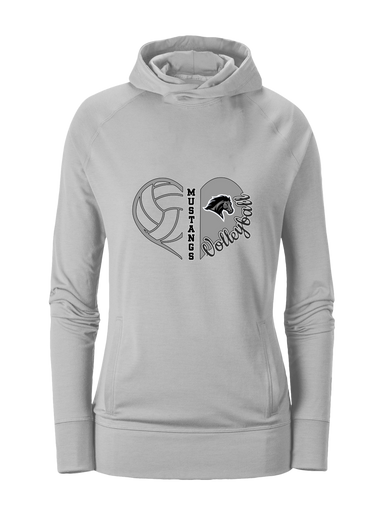 Houston Mustangs Heart Volleyball Women's Hoodie