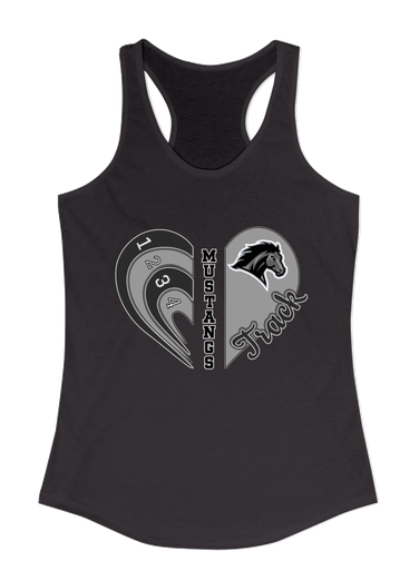 Houston Mustangs Heart Track Women's Tank Top