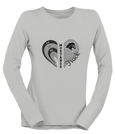 Houston Mustangs Heart Track Women's Premium LS T-Shirt