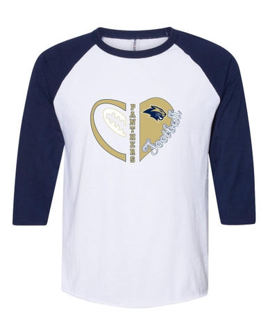 West Park Panthers Heart Football Women's Baseball T-Shirt