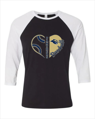 West Park Panthers Heart Baseball Women's Baseball T-Shirt