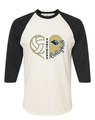 West Park Panthers Heart Volleyball Women's Baseball T-Shirt