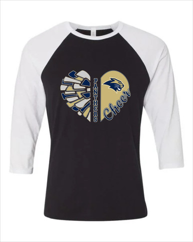 West Park Panthers Heart Cheer Women's Baseball T-Shirt