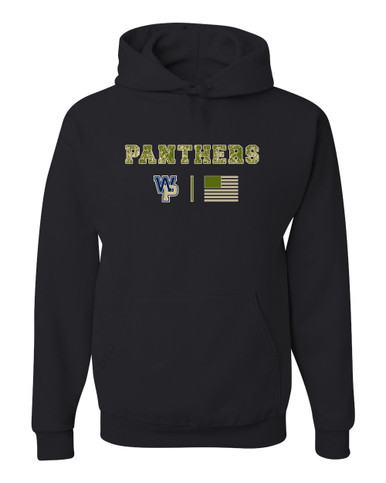 West Park Panthers WP Script Camo Flag Men's Premium Hoodie